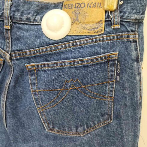 ケンゾー KENZO 90S 北斎タグ バックポケット 富士山ステッチ ワイドデニム メンズ  82cm